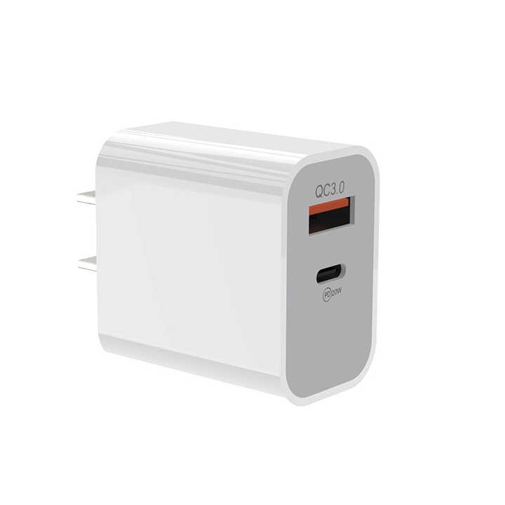 US STOCK Qc3.0 Usb C Charger Plug 20W Dual Port Fast Charging Pd Charger Type C Usb Wall Adapter Charger