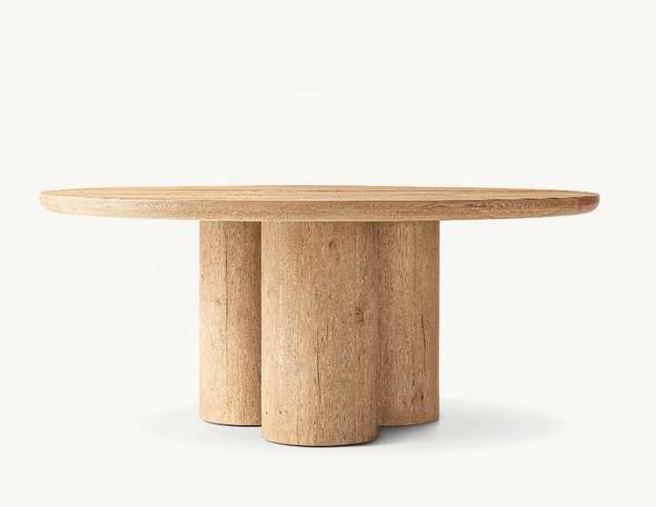 Luxury Modern Solid Oak Wood Round Dining Table Set for 6 New Arrival Kitchen Furniture for Hotel Dining Room